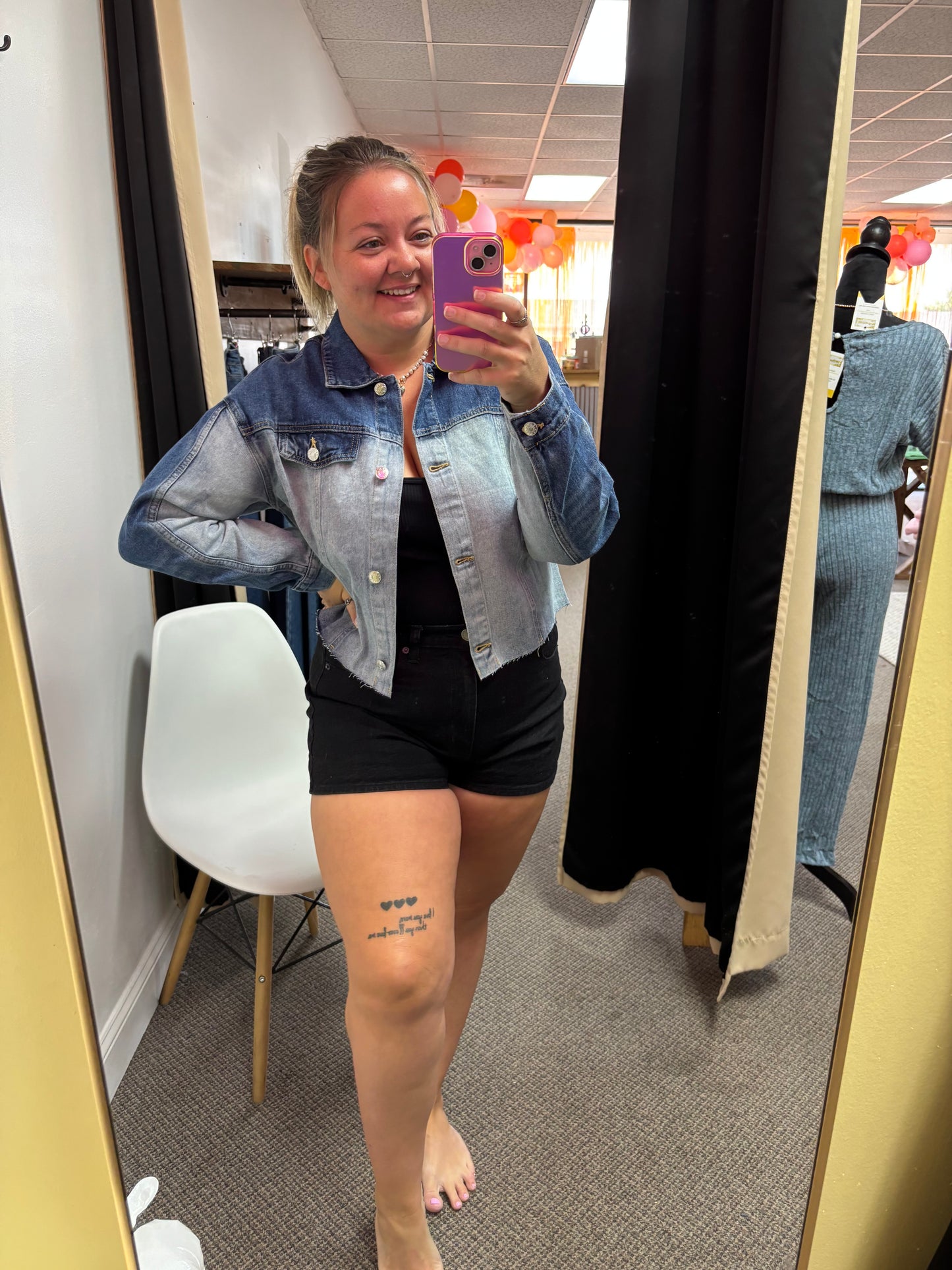 Denim Color Block Jacket