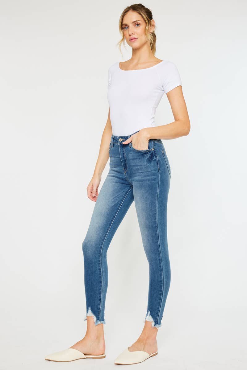 HIGH RISE FARY HEM ANKLE SKINNY