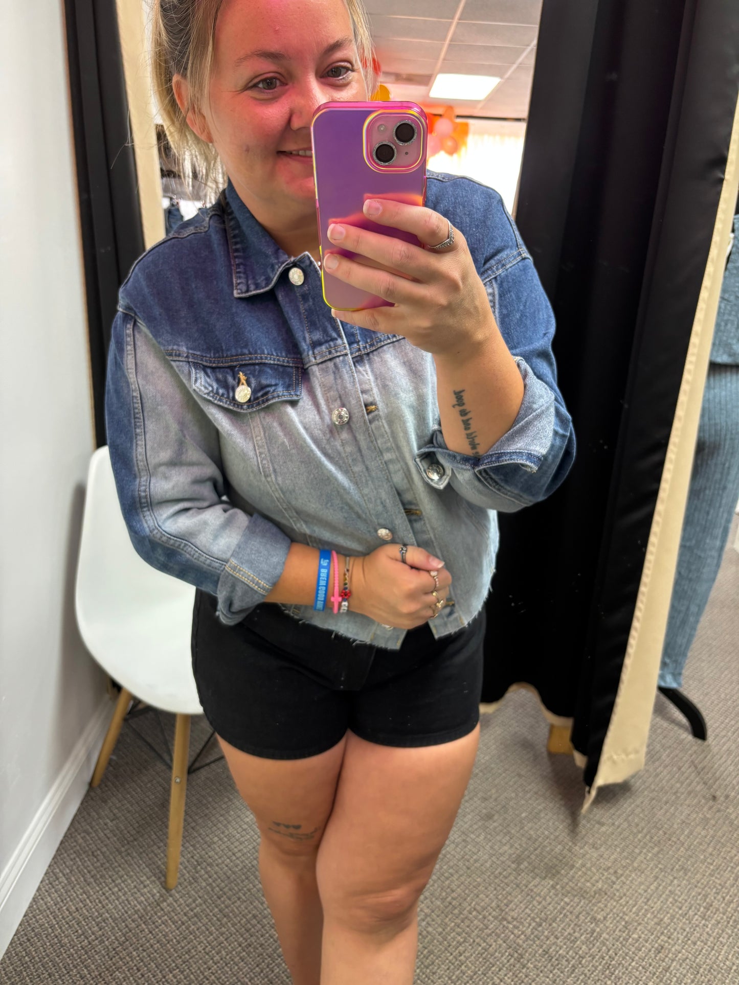 Denim Color Block Jacket
