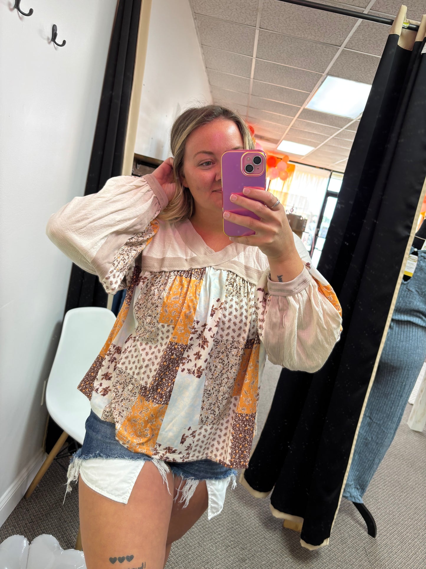 Vintage Floral Patchwork Top