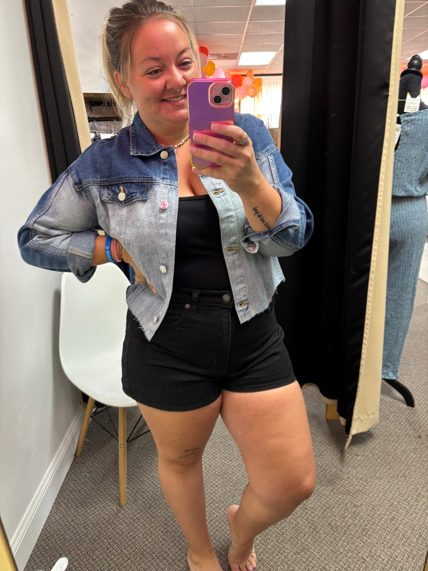 Denim Color Block Jacket