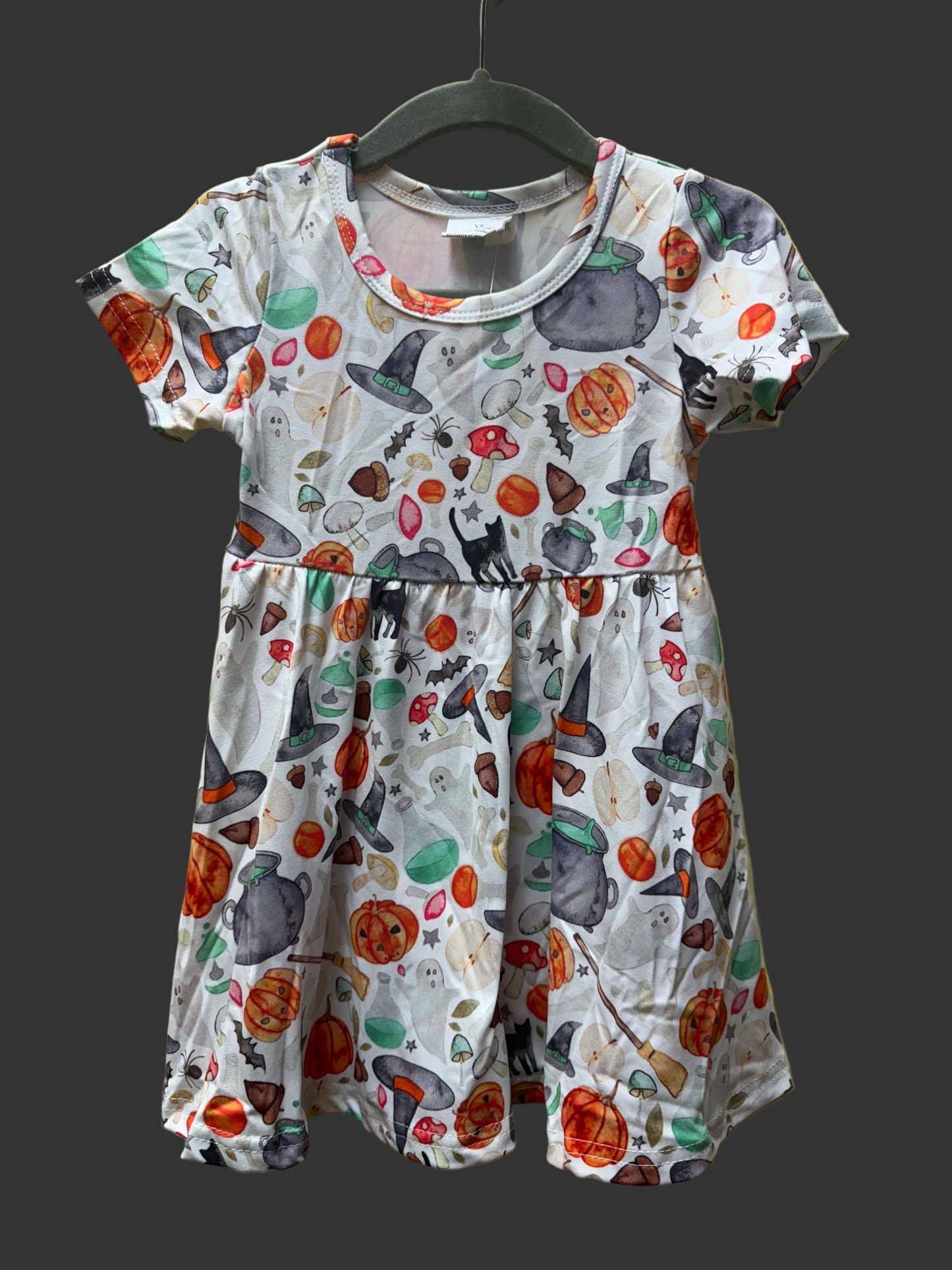 Cauldrons, Black Cats and Bats OH MY -Kids Dress