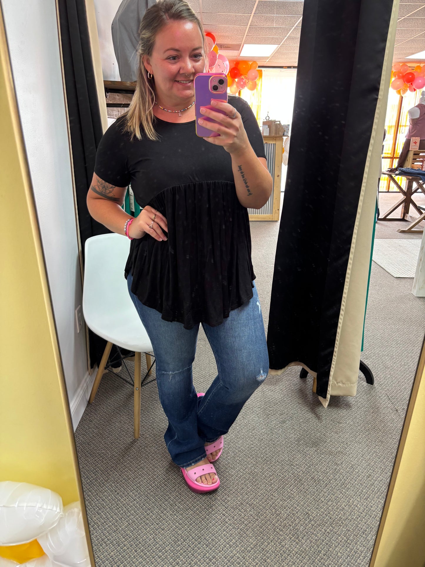 Black Babydoll Top