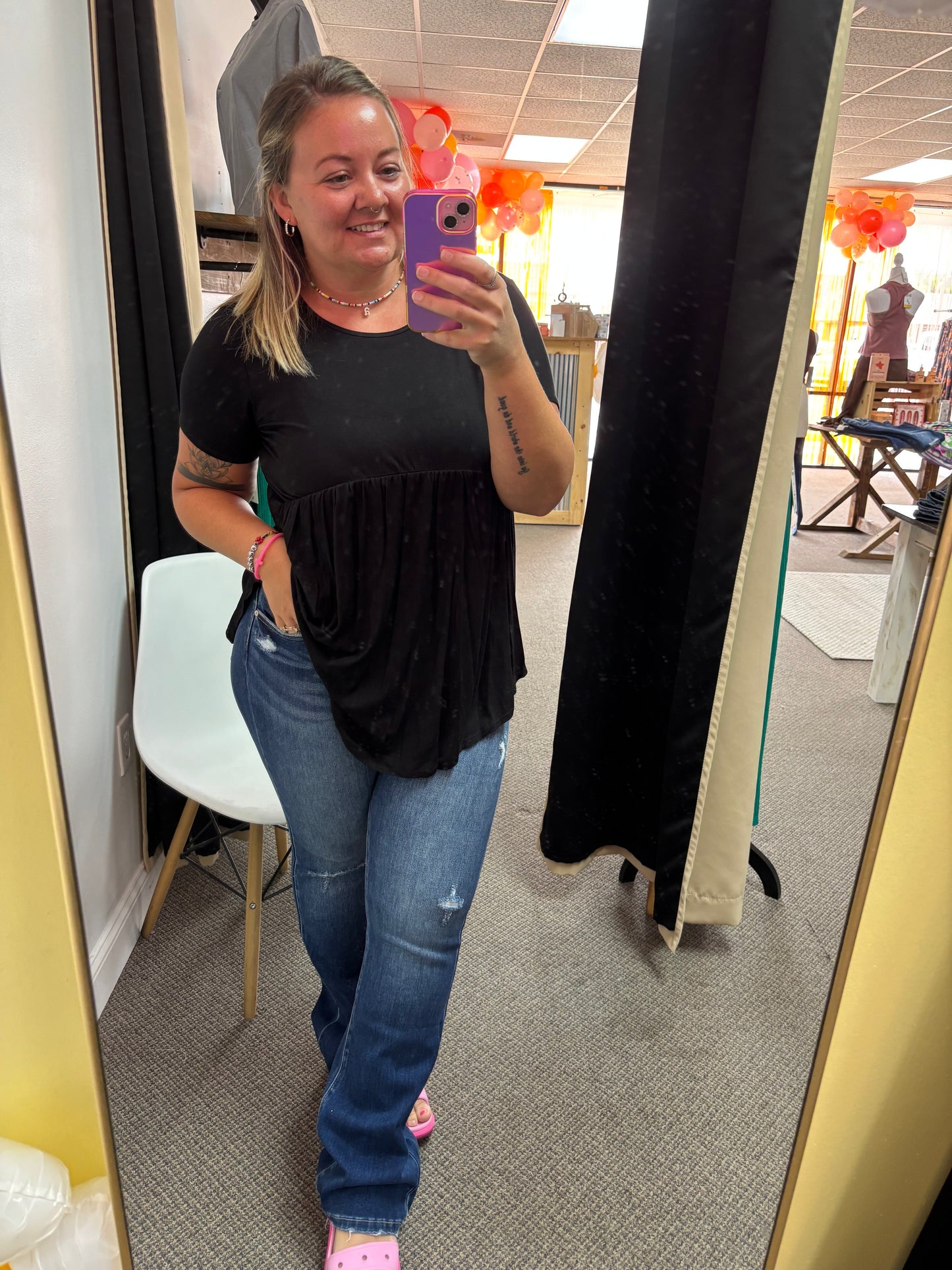 Black Babydoll Top