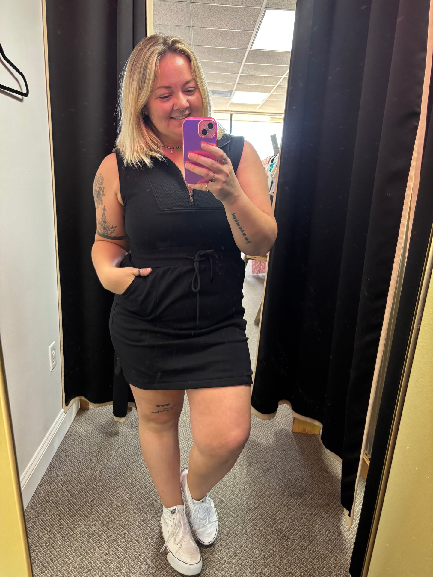 Black Zip Up Dress