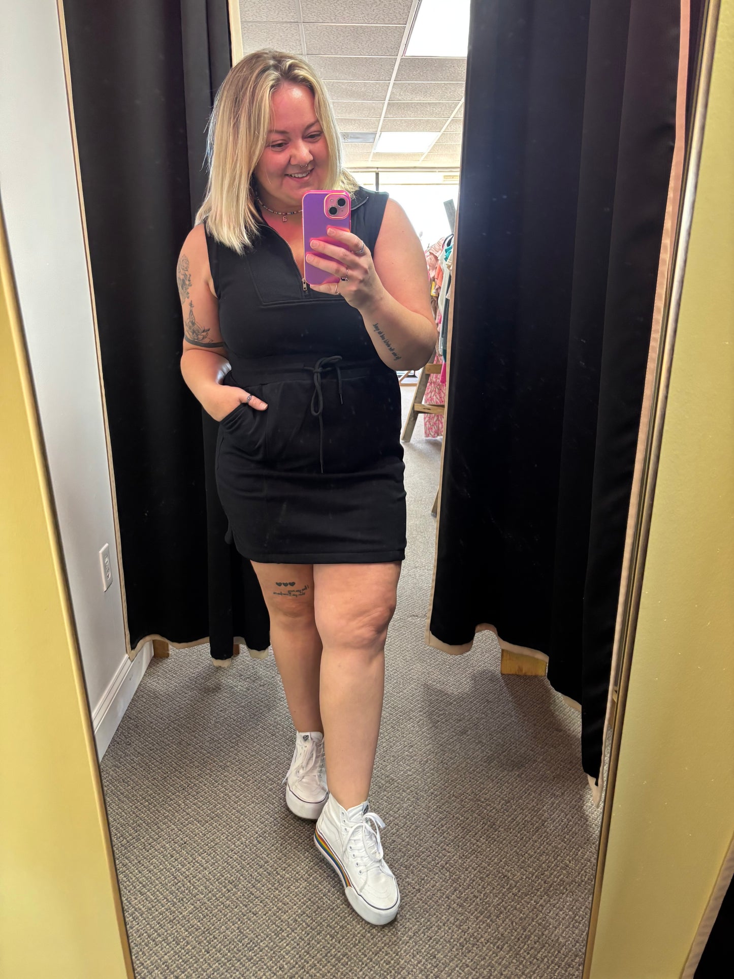 Black Zip Up Dress