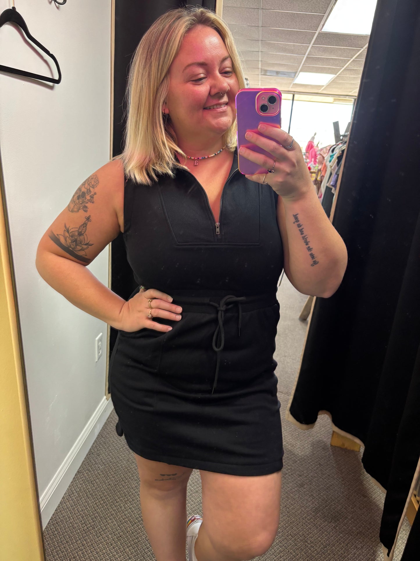 Black Zip Up Dress