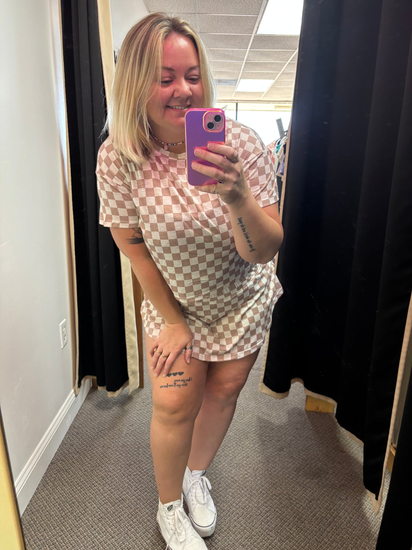 Khaki Checkered Set