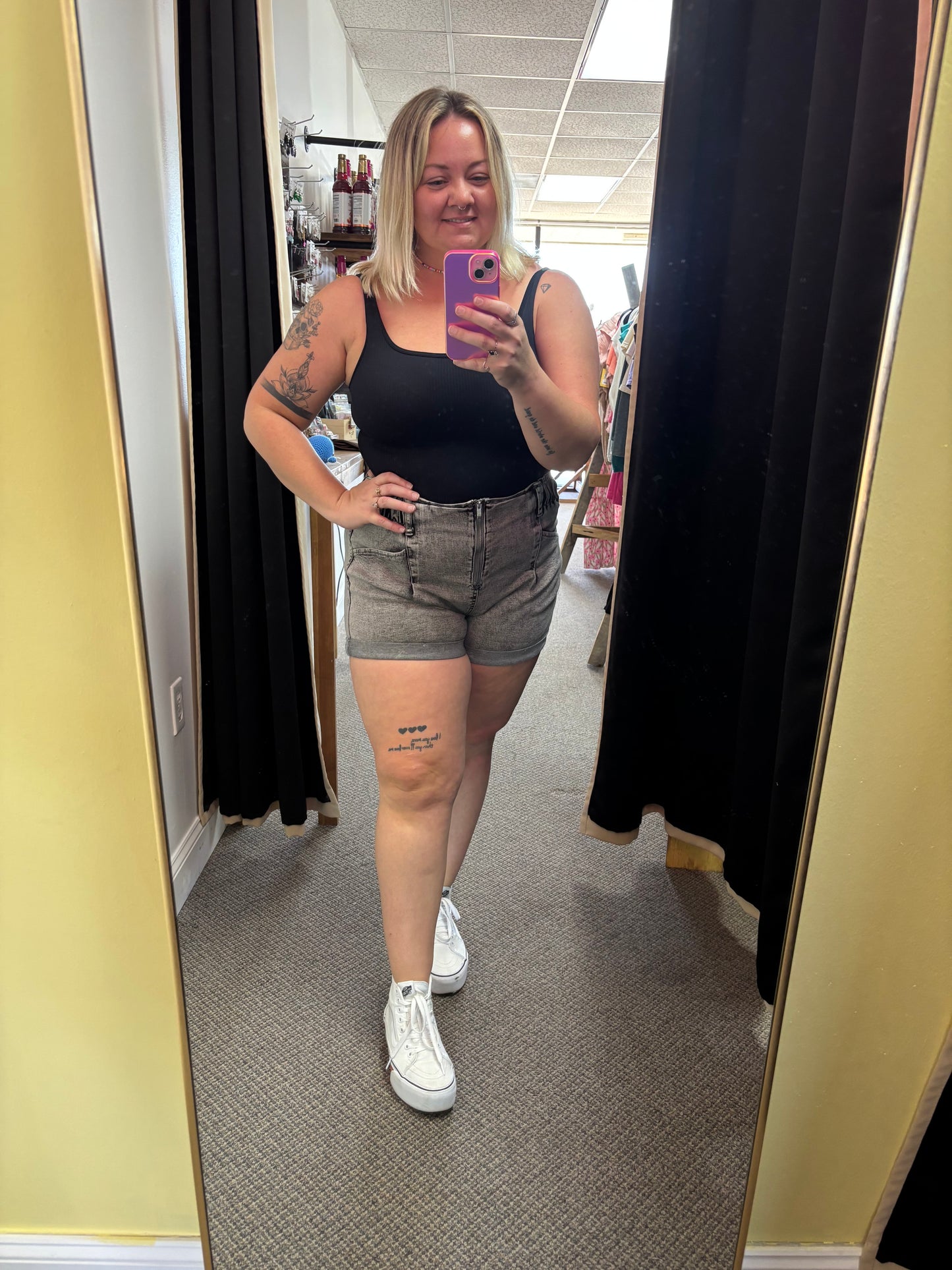 Zip Front Shorts