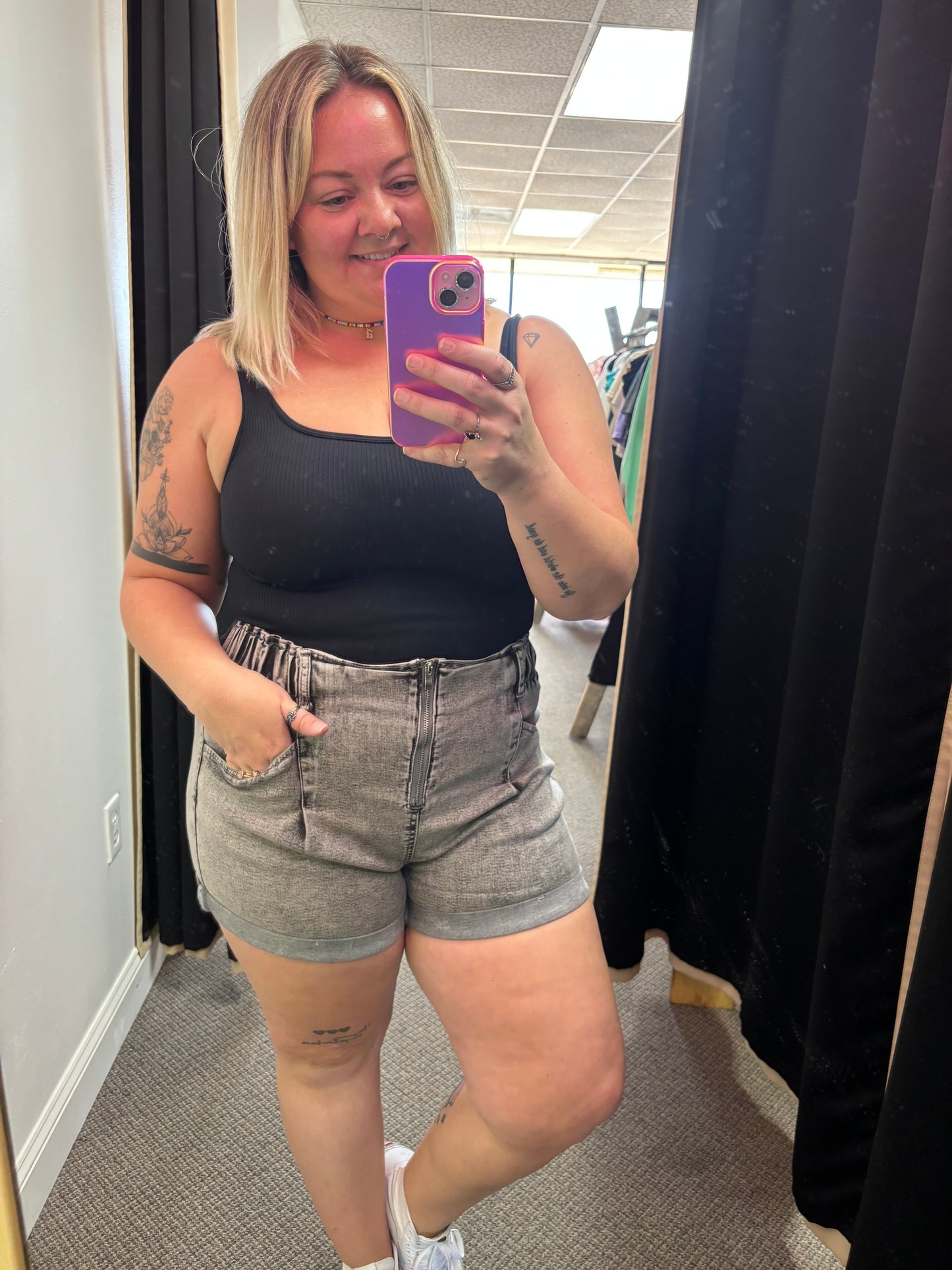 Zip Front Shorts