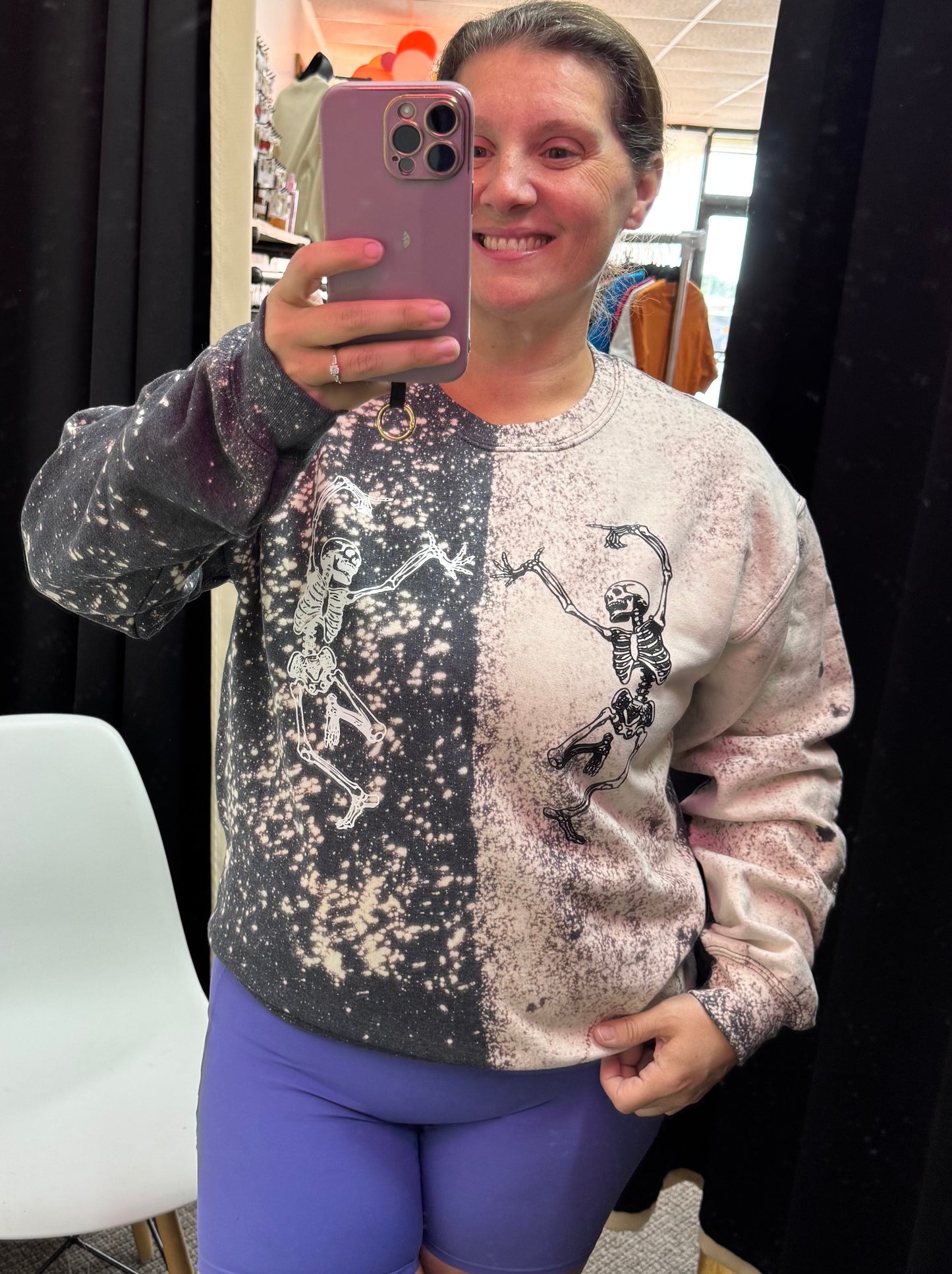 Dancing Skellie, bleached sweaters