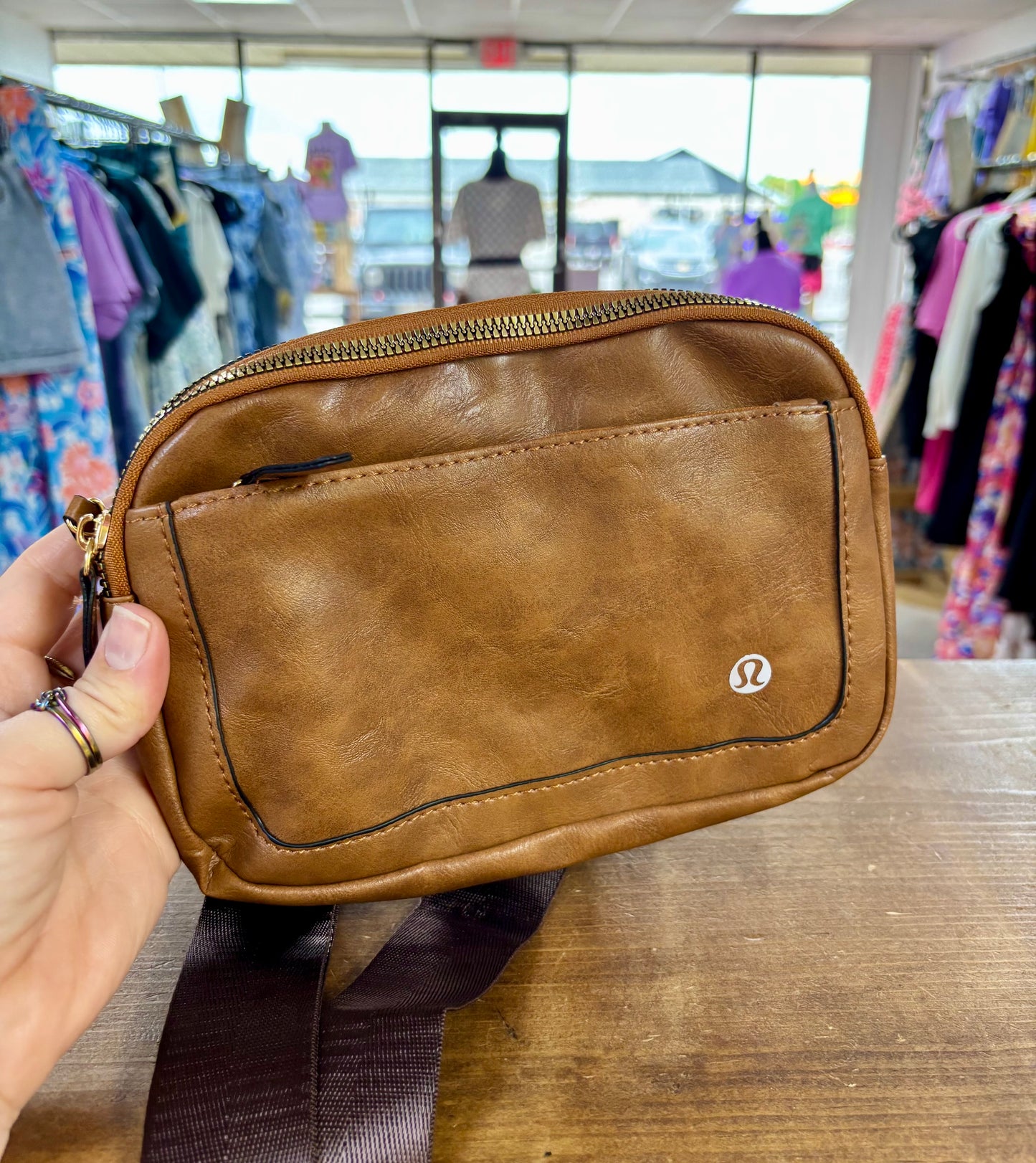 Faux Leather Sling Bag