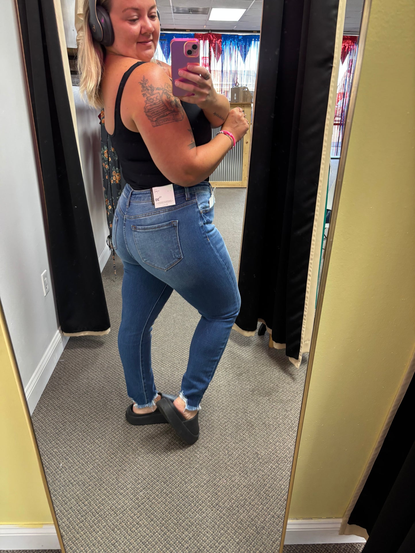 HIGH RISE FARY HEM ANKLE SKINNY