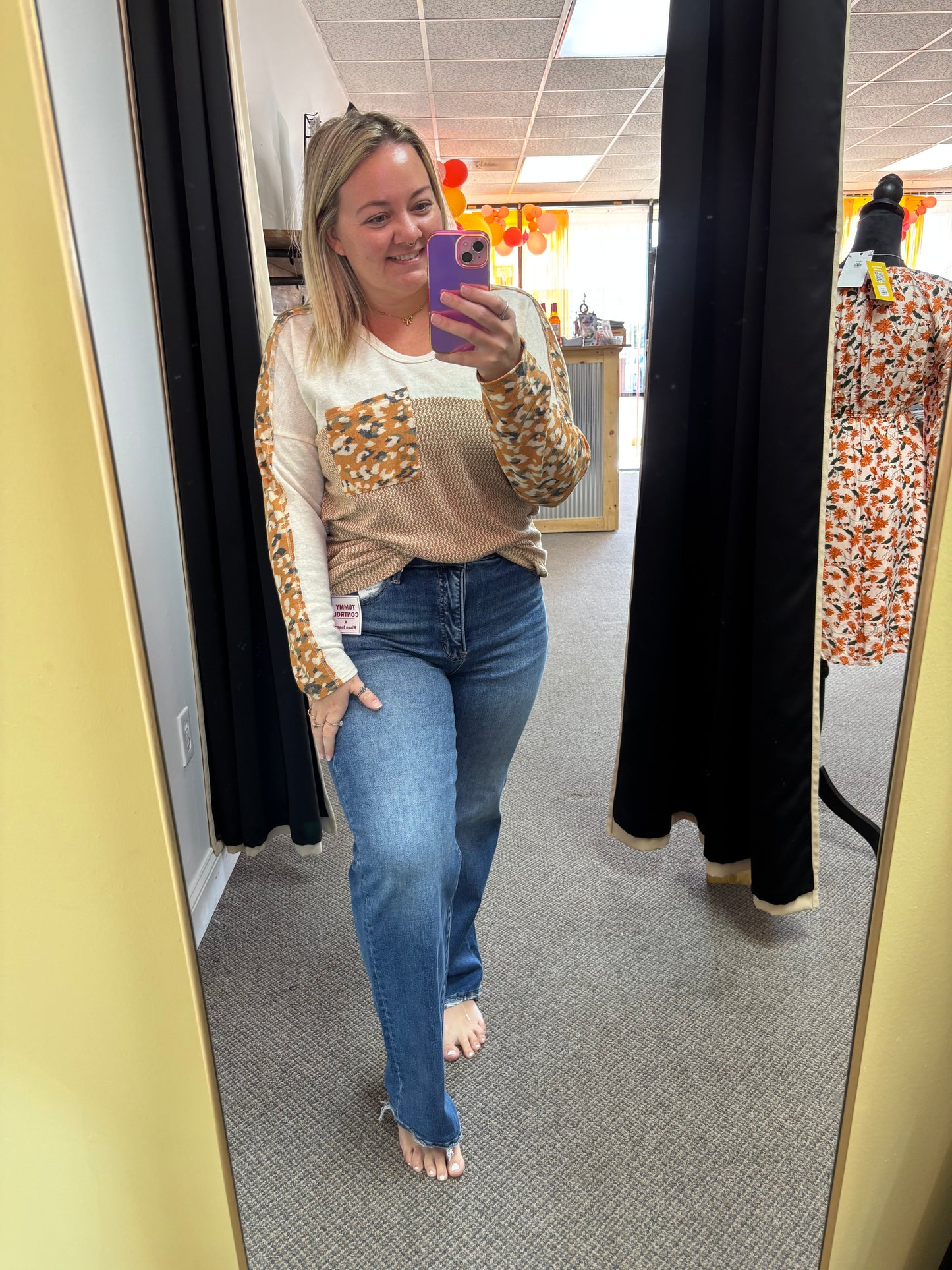 Pocket Mix Print Long Sleeve