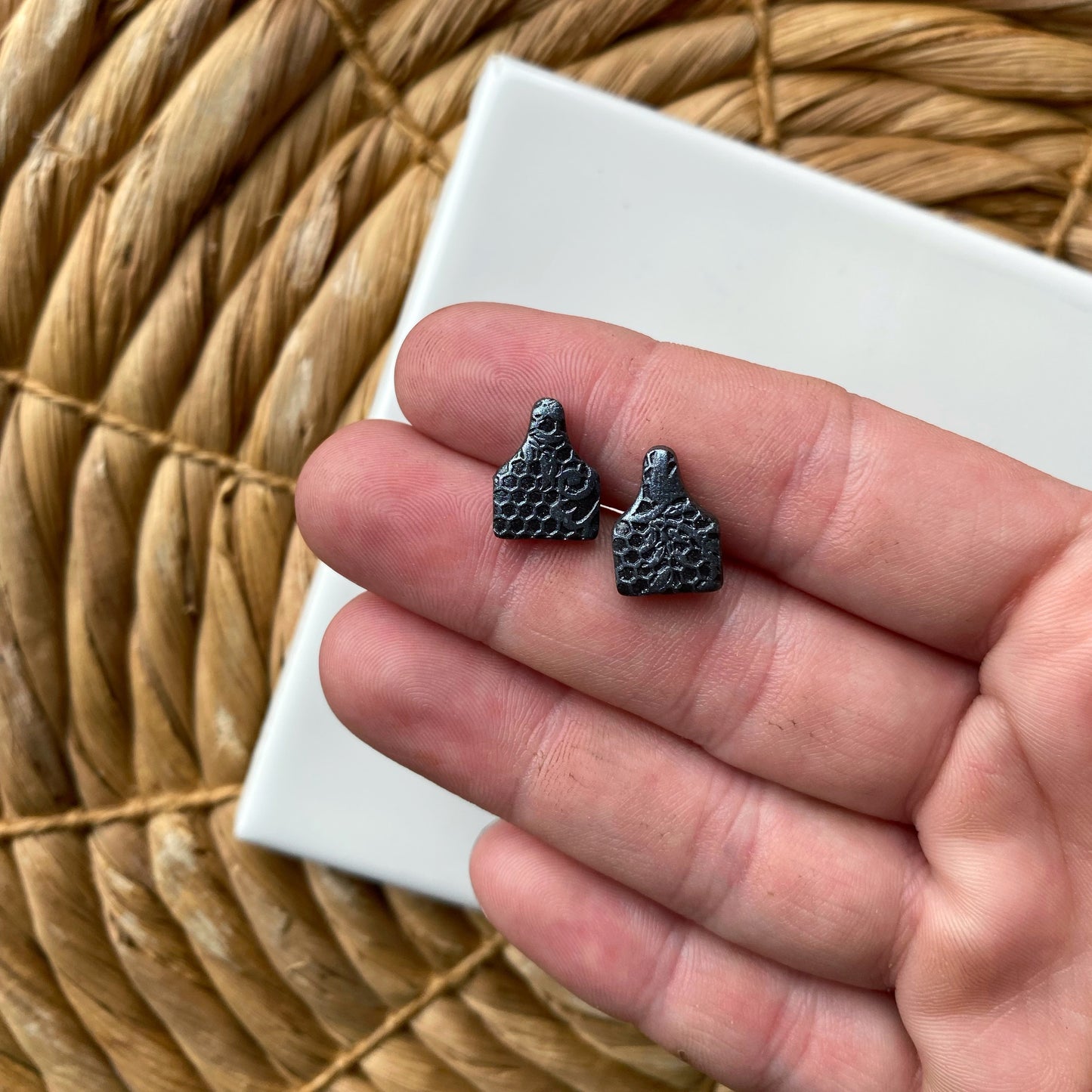 Lace Cowtag Studs