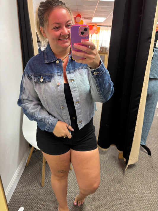 Denim Color Block Jacket