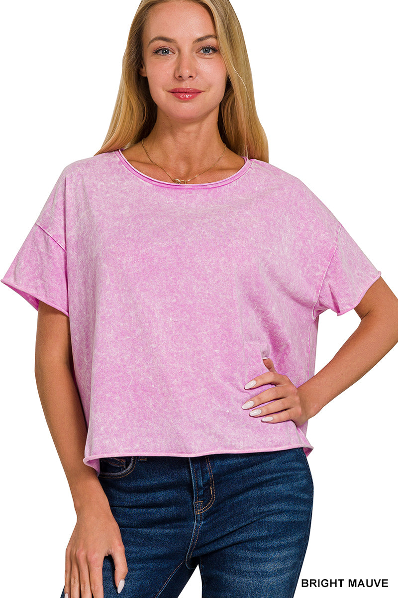 Mineral wash cropped tee