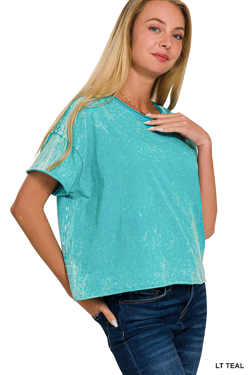 Mineral wash cropped tee