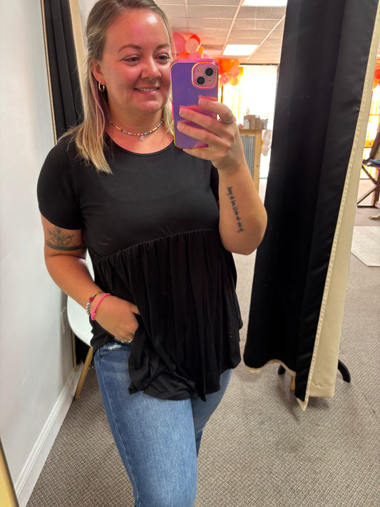 Black Babydoll Top