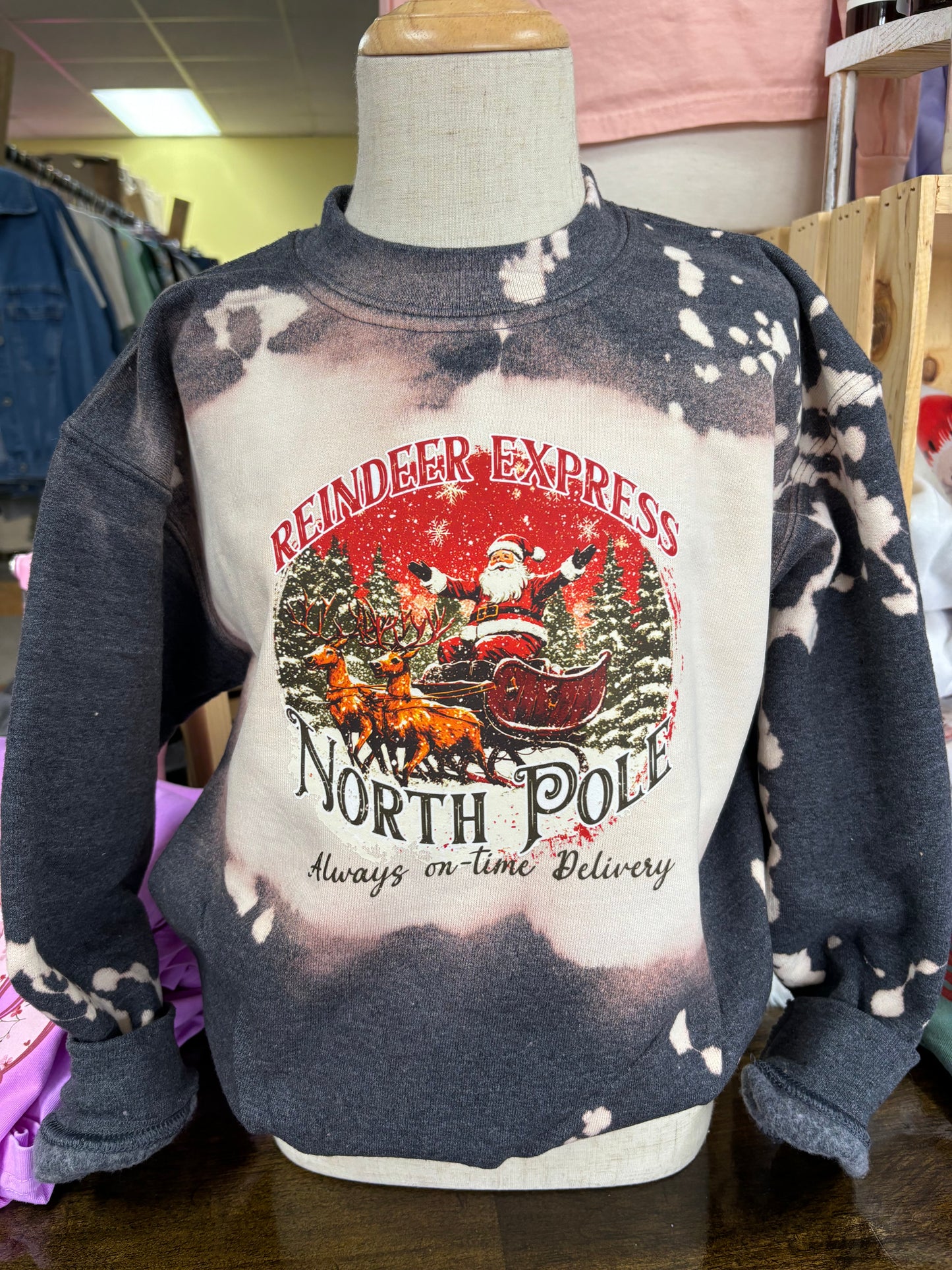 Reindeer Express bleached sweater