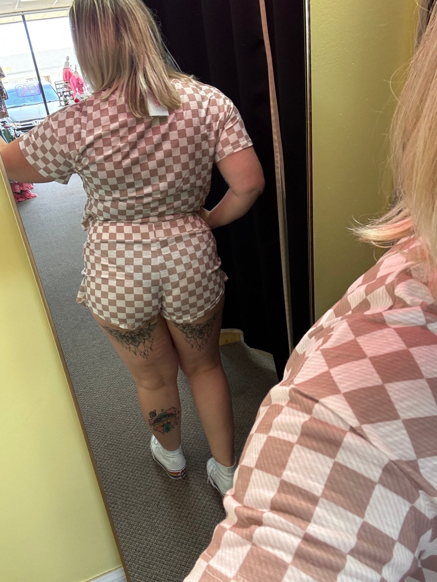 Khaki Checkered Set