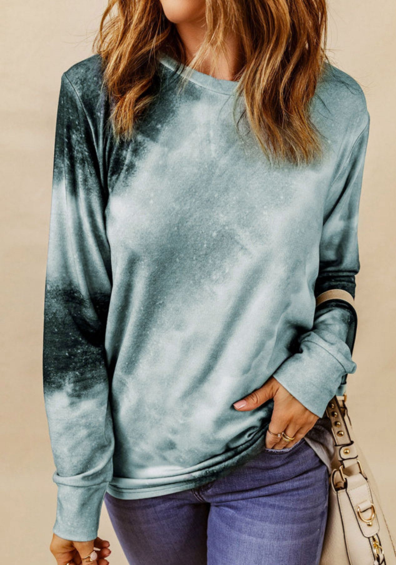 Ombre Gray Tie Dye long sleeve top