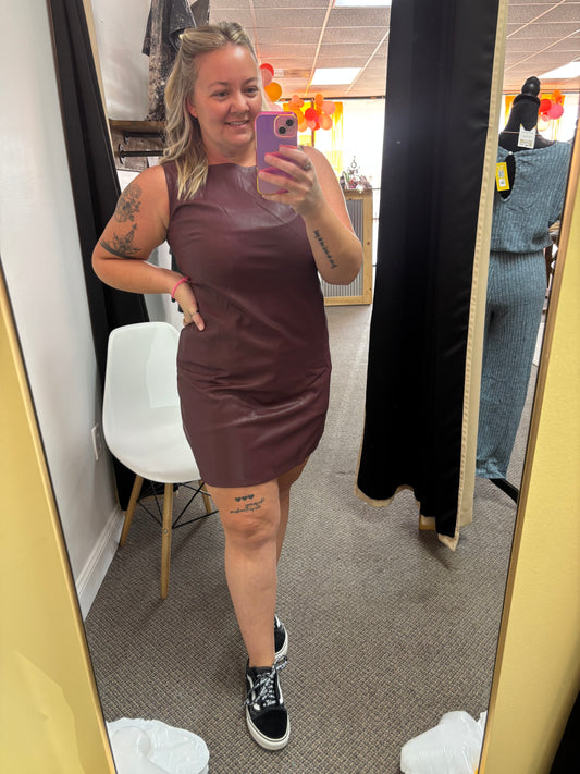 Faux Leather Dress