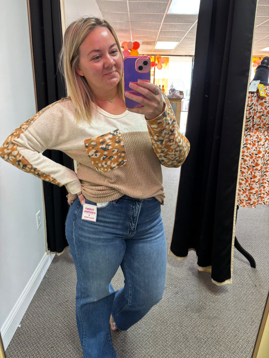 Pocket Mix Print Long Sleeve