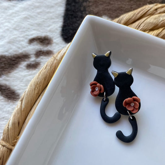 Floral Cat Dangles