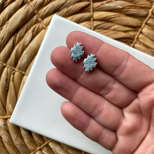 Teal Aztec Studs