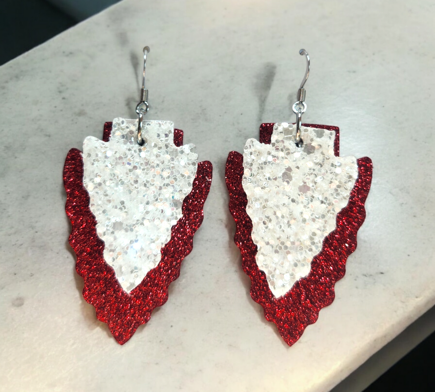 Red and White layered arrowhead